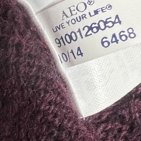 American Eagle Outfitters Sweater Women Medium Red Burgundy Open Knit Zip Casual - Picture 10 of 15